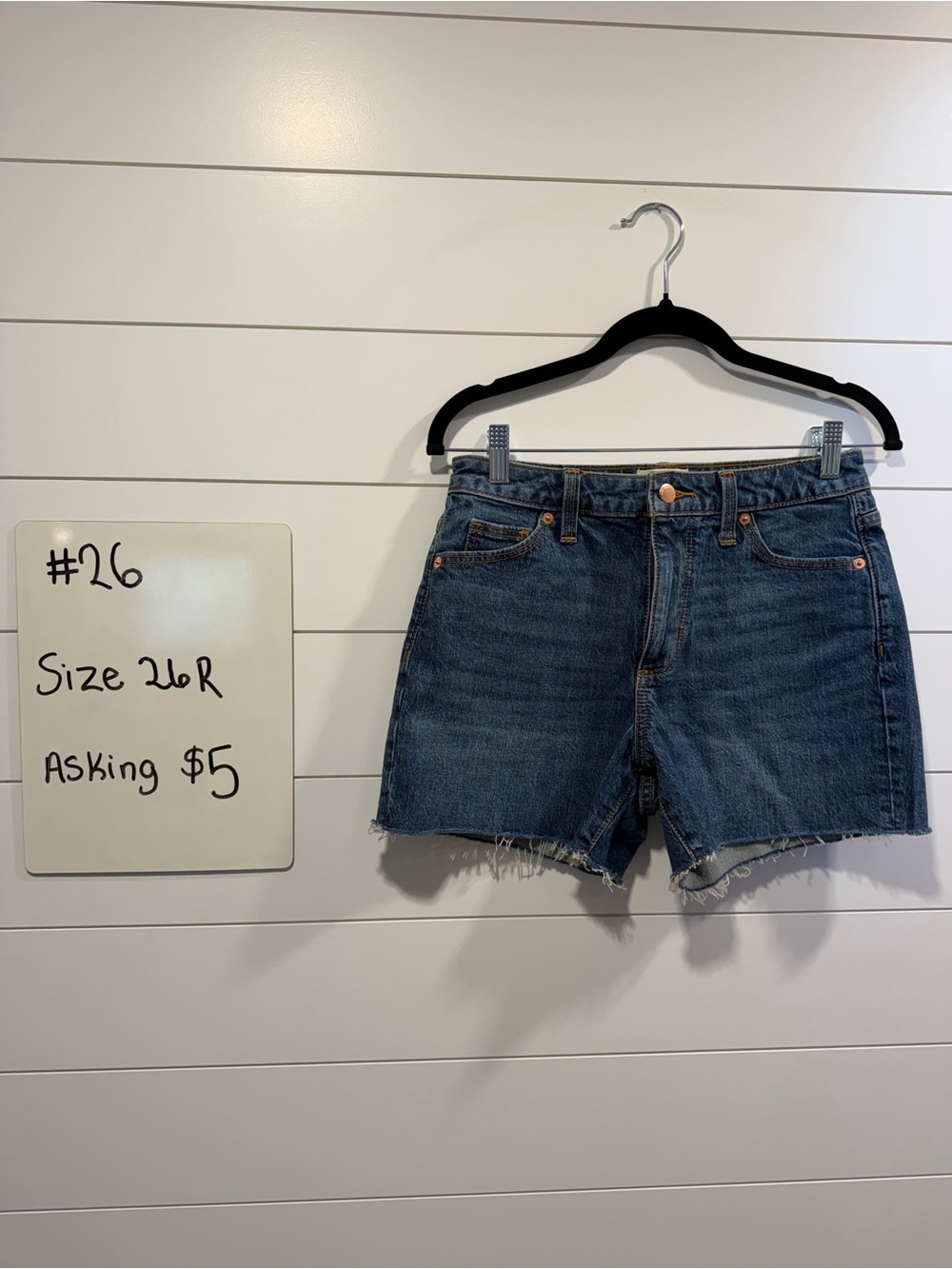 Classic High-Rise Denim Shorts - Blue